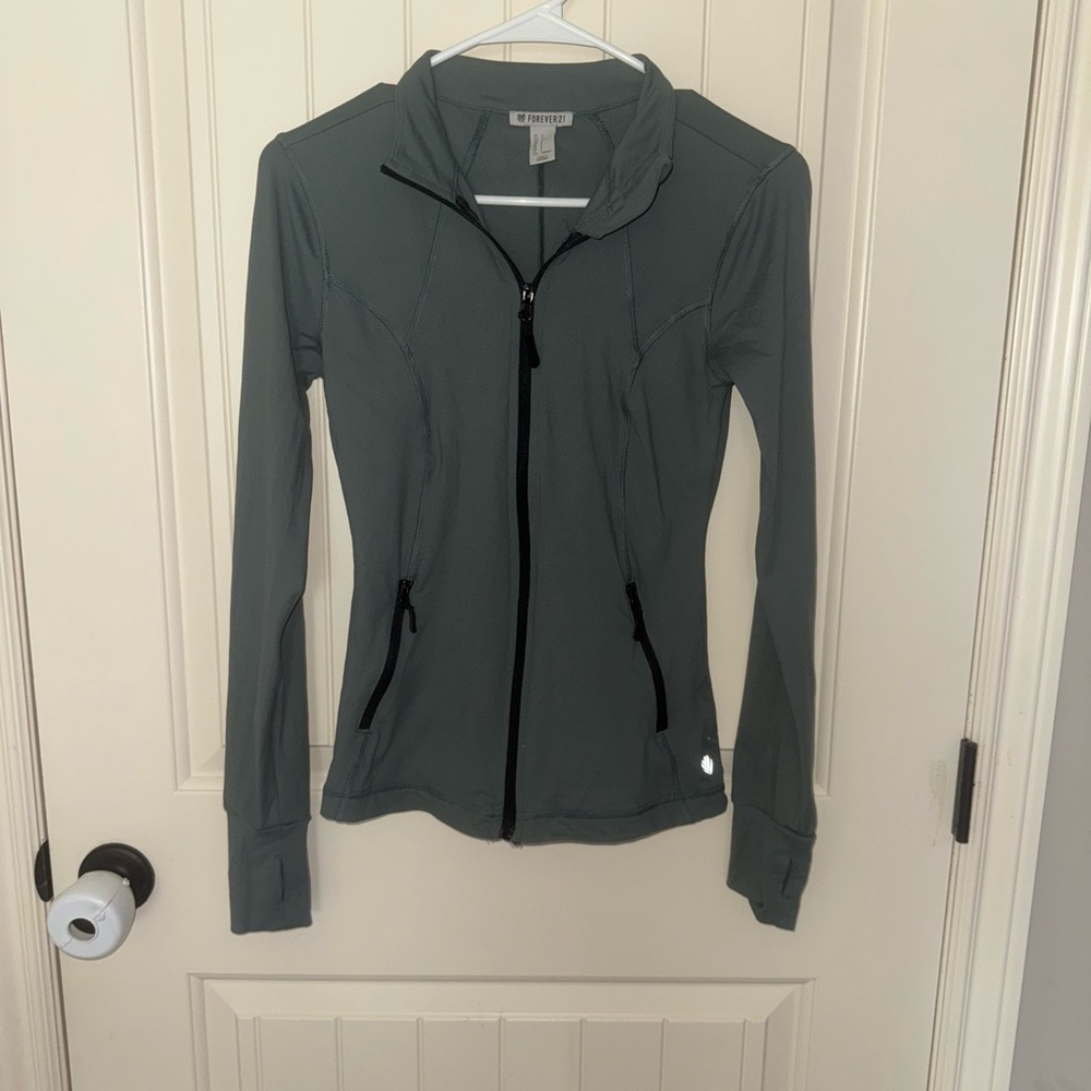 Forever 21 Gray Athletic Jacket with Streamlined Silhouette